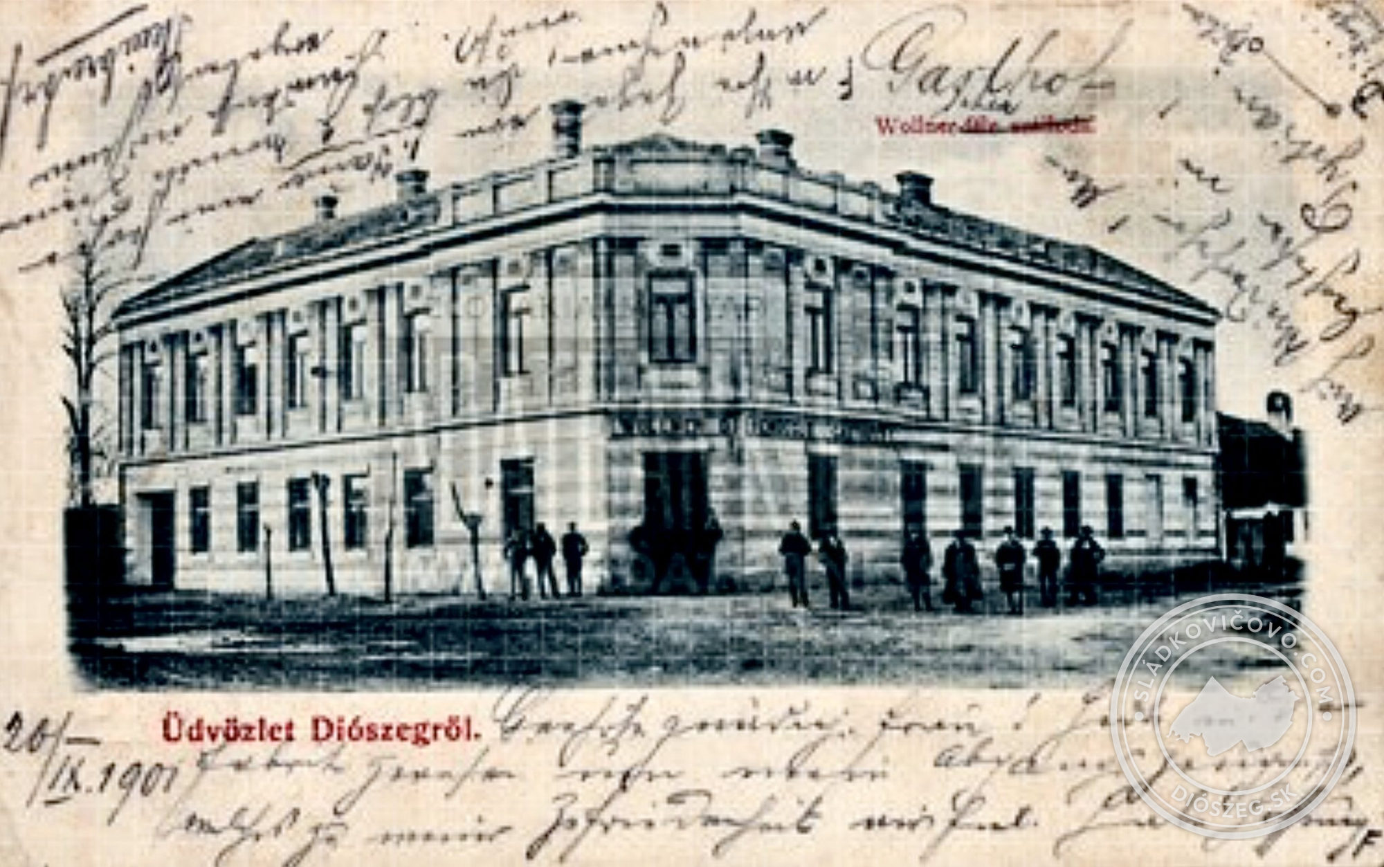 A Wollner Szálló egy 1901. szeptember 20-i keltezéssel elküldött képeslapon.